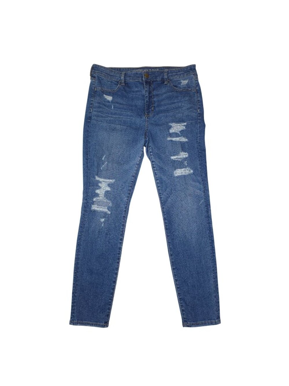 American Eagle Womens Hi-Rise Jegging Jeans Skinny Distressed Size 14 Regular